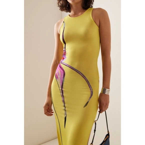 LOUISA BALLOU Sea Breeze Dress Caledonia Orchid Yellow Size Small - Picture 3 of 15